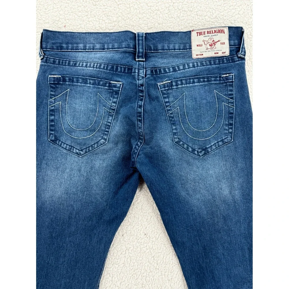 True Religion Geno Relaxed Slim Jeans Men Size 36 Blue Medium Wash Stretch Denim